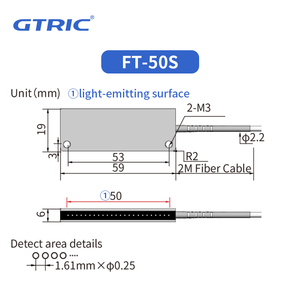 Cảm Biến Quang Học Công Nghiệp GTRIC Bộ Khuếch Đại Sợi Quang Mảng Rộng 50Mm Phát Hiện Sự Hiện Diện Qua Chùm Tia Cảm Biến Biểu Ngữ - Product Image 4