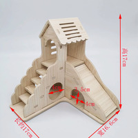 Meubles chics en bois massif pour animaux de compagnie petite maison abri pour hamsters nid ours doré poulet hérisson ornements bouton pression vie