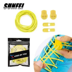 sunfei Round Elastic Laces lock Custom kid Quick-release lacing systers Elastic Laces Adjustable Tension No tie Round Shoelace