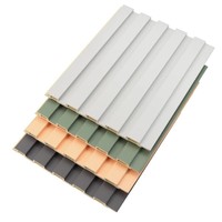Panneau mural WPC sans joint, en grille creuse, placage bois, moderne, étanche, pour décoration murale industrielle et domestique