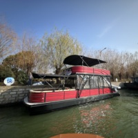 Nouveau Yacht de Luxe Sportif et de Fête à Moteur Extérieur, Bateau Ponton en Aluminium Soudé à Double Pont de 36 pieds pour Croisière, Pêche et Usage Privé en Haute Mer