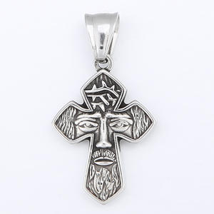 Religioso croce gesù turchese Anti Non appannamento in acciaio inox impermeabile ciondolo di moda collane di gioielli per gli uomini all'ingrosso - Product Image 2