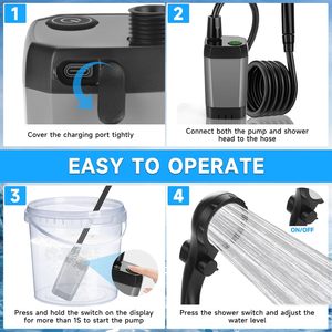 Pompe de <span class=keywords><strong>camping</strong></span> rechargeable extérieure étanche IPX7 6000 mAh avec affichage pour la randonnée, les voyages, la voiture et les animaux de compagnie - Product Image 3