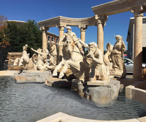 Al aire libre grande Color Beige piedra travertino Fontana <span class=keywords><strong>de</strong></span> <span class=keywords><strong>Trevi</strong></span> escultura con Poseidón y caballos - Product Image 3