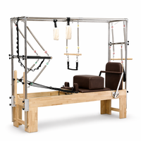 Tour de trapèze et Cadillac 3-en-1 en bois de chêne massif pour Pilates, équipement multifonction certifié CE pour studio et domicile