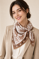 Foulard carré en soie imprimé léopard 65x65cm, tissé jacquard, impression numérique, cadeau OEM, style décontracté pour femme, foulard en soie personnalisé, vente en gros