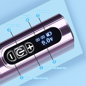 Kit de stylo rotatif sans fil PMU à course réglable avec batterie régulatrice pour artistes tatoueurs - Product Image 2