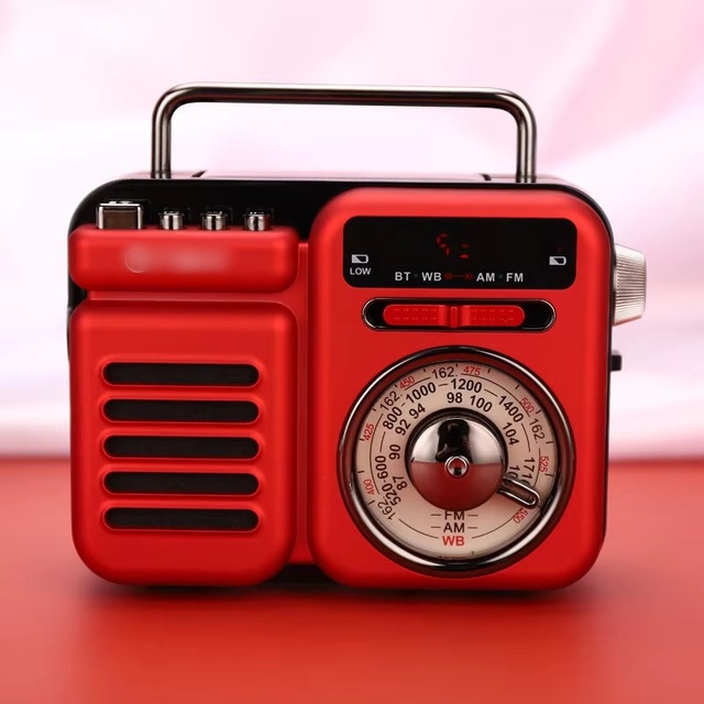 Vofull Retro Vintage Wireless Speaker Walnut FM Radio with BT 5.1 Portable Speaker for Home Decor
