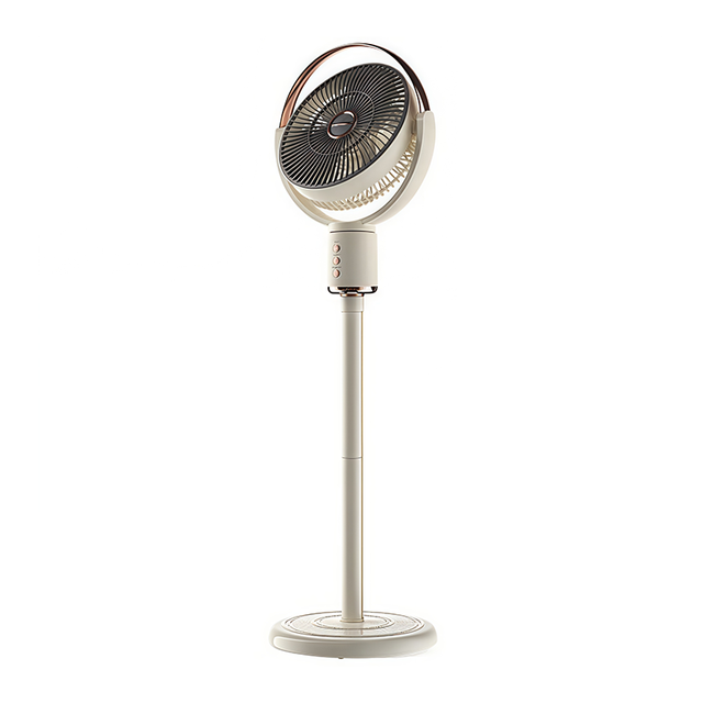 4-Speed Electric Control Standing Fan with Ambient Light Air Cooling Up-Down Direction Strong Wind Battery Recharge Fan