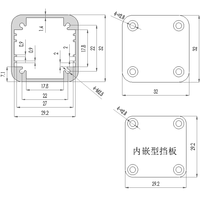 Boîtier électronique en aluminium extrudé 32x32mm, corps divisé, anodisé, avec fente pour carte PCB, pour alimentation et boîtier d'instrumentation