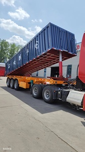 Tùy chỉnh <span class=keywords><strong>3</strong></span>-trục 9.5m trong nước bán Trailer <span class=keywords><strong>container</strong></span> phía sau tipper Giao thông vận tải Trailer - Product Image 4