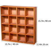 Étagère murale carrée en bois vieilli style rétro, présentoir créatif à 16 compartiments, boîte de rangement murale pour articles divers