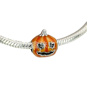 Accessoire de bracelet DIY en argent 925 de luxe, certifié par un tiers, avec pierre principale en zircon, motifs Crâne, Citrouille, Cœur, lumineux - Product Image 5