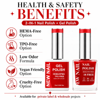 NEWNAIL 2in1 Vegan Non-Toxique Hema-Free Oil Base Neon Gel Acrylique LED-Cured UV Polish Long-Lasting DIY Designer Nail