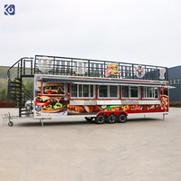 Camion de restauration mobile CAMPTRL Big Double Decker, pizza, glaces, barbecue, remorque alimentaire avec cuisine complète équipée, restaurant