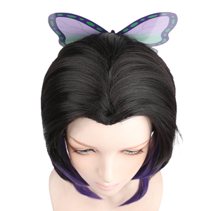 Pelucas Ainizi Listas para Enviar, Precio de Fábrica, Pelucas Hechas a Máquina, Pelucas de <span class=keywords><strong>Cosplay</strong></span> de Kochou <span class=keywords><strong>Shinobu</strong></span> de Demon Slayer, Versión de Cabello Corto - Product Image 6