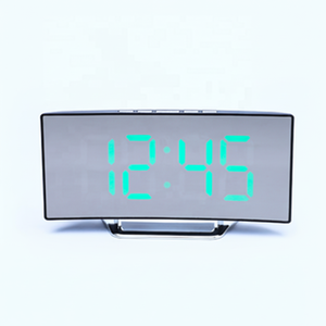 <b>Smart</b> Digital Alarm <b>Clock</b> Led Display Usb Charging With Backlight Rectangle Shape Bedroom <b>Table</b> <b>Clock</b> Mirror Design Home Decor - Product Image 1