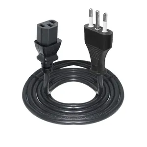 6ft 10A 250V type L Italy 3 Prong Iec C13 power Cord Chile 3pin Ac Laptop Retractable Extension Cable