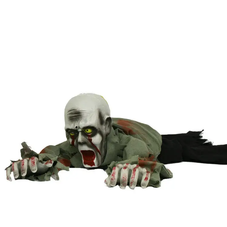 Effrayant Zombie rampant sur le sol effrayant Halloween Prop extérieur effrayant fête décoration horreur mise en page ramper avec la voix fantôme