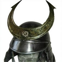 Casque de samouraï médiéval en métal argenté 18GA, fait main, poli, avec doublure, décoration vintage pour la maison, cadeau par MILAP INDUSTRIES