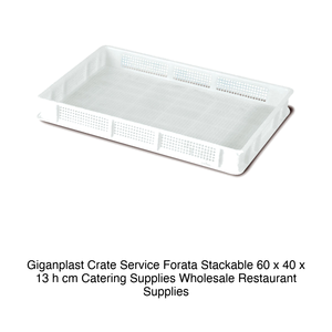 Caja de servicio perforada apilable 60 × 40 × 13 h cm, sin tapa Giganplast - Product Image 2