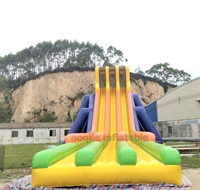 Nouveau design happy hop commercial pas cher château gonflable arrière-cour parc jeux longs toboggans gonflables toboggan gonflable commercial