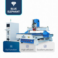 Routeur CNC Blue Elephant 1325 ATC avec tête laser et moteur servo pour la gravure sur bois, la fabrication d'enseignes en acrylique et la publicité