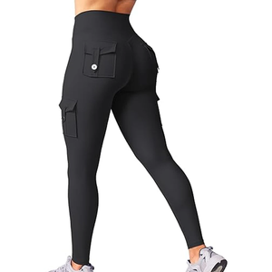 Mallas transpirables impresas con logotipo personalizado con patrón sólido OEM disponible Ropa de gimnasio personalizada para mujer Entrenamiento Fitness Yoga Mejor - Product Image 6