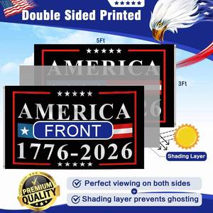 Double Sided Eco-Friendly Polyester 3x5 Ft for Anniversary Patriotic Design 1776-2026 Commemorative Flags <b>Banners</b> 250 Years Flag - Product Image 2