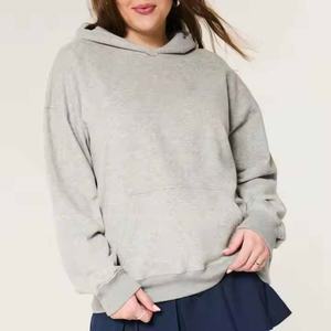 เสื้อฮู้ดดี้ผู้หญิงผ้าฝ้ายเฟรนช์เทอร์รี่ ตัดเย็บแบบลำลอง ดีไซน์เก๋ สีพื้น สามารถเลือกสีได้ - Product Image 3