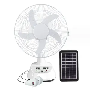 Offre spéciale ventilateur de table solaire rechargeable 14 pouces 16 pouces système d'éclairage domestique TV et ventilateur solaire avec panneau solaire