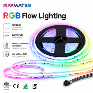 Bande lumineuse LED COB RGB IC WS2811 adressable, 720 LED, couleur de rêve, 12 mm, 24 V, haute densité, flexible, lumières LED COB FOB - Product Image 2