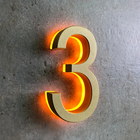 Пользовательские светодиодной подсветкой номера электронный свет 8 дюймов современный дом номера современный адрес знаки