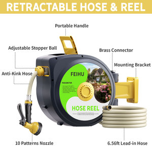 Feihu <span class=keywords><strong>Enrouleur</strong></span> de <span class=keywords><strong>tuyau</strong></span> d'eau automatique mural de 1/2 pouces <span class=keywords><strong>Tuyau</strong></span> de jardin et d'irrigation rétractable - Product Image 2