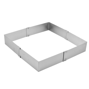 Outil de cuisson et de <span class=keywords><strong>pâtisserie</strong></span> <span class=keywords><strong>réglable</strong></span> en acier inoxydable, anneaux <span class=keywords><strong>à</strong></span> mousse carrés - Product Image 5