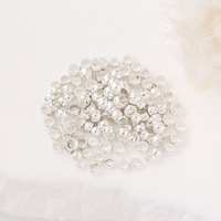Perles de positionnement rondes plaquées or 14K 18K de 1,5/2/2,5/3 mm, clips plats, extrémités fixes, pour fabrication de bijoux DIY, lot en vrac, matériel de bijouterie perlée