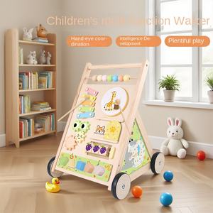 <span class=keywords><strong>Chariot</strong></span> multifonctionnel en <span class=keywords><strong>bois</strong></span> pour l'éducation précoce des enfants, <span class=keywords><strong>chariot</strong></span> à pousser anti-retournement pour bébé - Product Image 2
