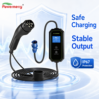 Chargeur EV portable 7kW 32A Mode 2 Type 2 230Vac Monophasé avec Courant Réglable, RCD, Écran LCD et Câble de 5m pour Garage Domestique Européen