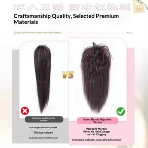 Perruque <span class=keywords><strong>queue</strong></span> de <span class=keywords><strong>cheval</strong></span> semi-nouée style latino-américain avec pince, effet volume hyper-cranien, sans cheveux naturels, pour un look tendance - Product Image 4
