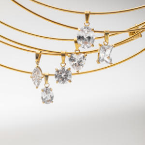 Collar Gargantilla para Mujer <span class=keywords><strong>de</strong></span> Diseño Moderno YF8258, con Formas Cuadrada, Ovalada y <span class=keywords><strong>de</strong></span> Corazón, con Circones 4A, Chapado en Oro <span class=keywords><strong>de</strong></span> 18 Quilates, <span class=keywords><strong>de</strong></span> Acero Inoxidable Impermeable - Product Image 1