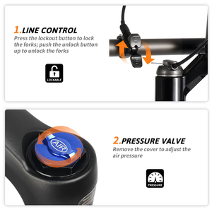 Horquilla de Suspensión de Aire de Aleación de Aluminio TOSEEK, Venta al Por Mayor de Fábrica, Horquilla MTB de 29 Pulgadas con Suspensión de Aire de 120 mm y <span class=keywords><strong>Eje</strong></span> <span class=keywords><strong>Pasante</strong></span> - Product Image 3