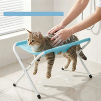 Support de bain pliable et réglable pour animaux de compagnie – Sécurisé et simple – Idéal pour le toilettage des chats et chiens à la maison ou en salon de beauté pour animaux