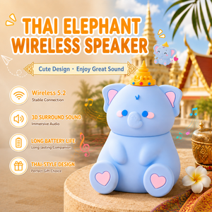 Altavoz Inalámbrico con Forma de Elefante Estilo Tailandés, 2 en 1, Soporte para Teléfono, BT5.2, Buen Sonido, Diseño Animado y Lindo, Portátil - Product Image 2