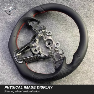Volante Deportivo Ergonómico de Fibra de Carbono Forjado Personalizado con Cuero Napa Perforado, Compatible con <span class=keywords><strong>Mazda</strong></span> <span class=keywords><strong>MX</strong></span>-<span class=keywords><strong>5</strong></span> CX-4 CX-<span class=keywords><strong>5</strong></span> 2017-2019 - Product Image 4