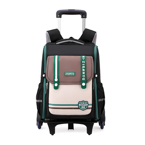Factory Price 6 Wheel Rolling Backpack for Primary Student Trolley School Bag Girls Boys Wheeled Backpack Large Capacity Kid Bag