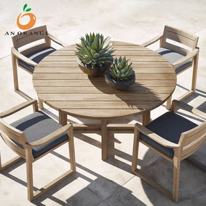 Ensemble <span class=keywords><strong>table</strong></span> et chaise de jardin extérieur pour hôtel et <span class=keywords><strong>restaurant</strong></span> Accoudoir en teck Chaise de salle à manger pour villa, cour, hôtels, restaurants - Product Image 1