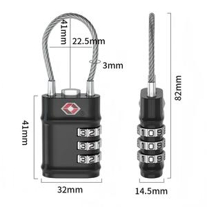 Pièces et accessoires pour sacs en alliage de zinc, nouveau type, logo OEM personnalisé, serrure à combinaison TSA à 3 chiffres pour bagages - Product Image 1