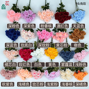 ดอกกุหลาบผ้าไหมสีเหลือง 9 หัว ขนาด 43 ซม. สำหรับตกแต่งงานแต่งงาน ดอกไม้ประดิษฐ์ - Product Image 5