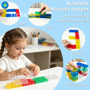 NUEVOS Bloques de Construcción de TPE Suave para Niños Pequeños, Bloques Sensoriales Apilables con Cuentas, Bloques Grandes de Partículas para Manualidades Educativas - Product Image 6