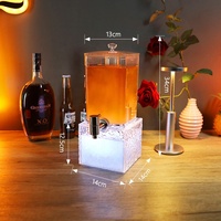 Distributeur de bière LED en plastique à texture craquelée, 2L 3L, tour à bière lumineuse de table, robinet à grain de pierre pour bar